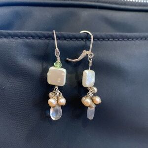 On the Square Freshwater Pearl Crystals and a Wabi Sabi Charm for luck